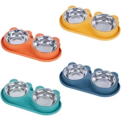 Plato Doble Anti Hormigas 285 grs Acero Perro y Gato