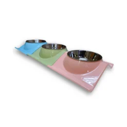 Plato Acero Elevado Para Gatos y Perros