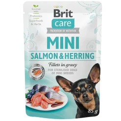 Brit Care Mini Salmon & Herring Sterilized Fillets 85 grs
