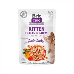 Brit Care Pouch Kitten Fillets in Gravy Tender Turkey 85g