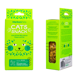 Marben Snack Gato Galletas Rellena Salmón y Catnip 80 grs