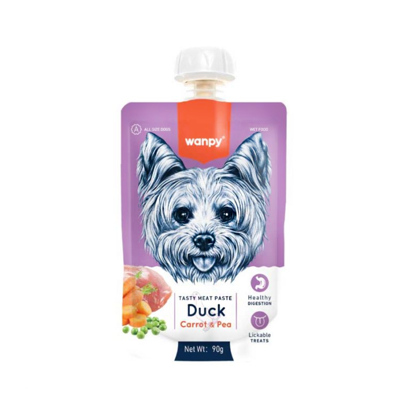 Wanpy Meat Paste Perro Duck Carrot & Pea 90 grs