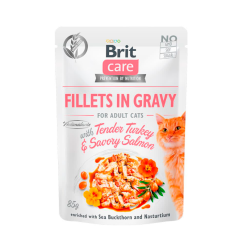 Brit Care Pouch Fillets in Gravy Tender Turkey & Savory Salmon 85g