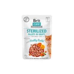 Brit Care Pouch Sterilized Fillets in Gravy Healthy Rabbit Gato Adulto 85g