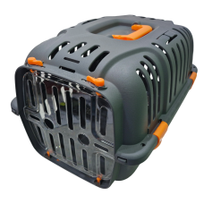 Jaula de Transporte color gris y naranjo