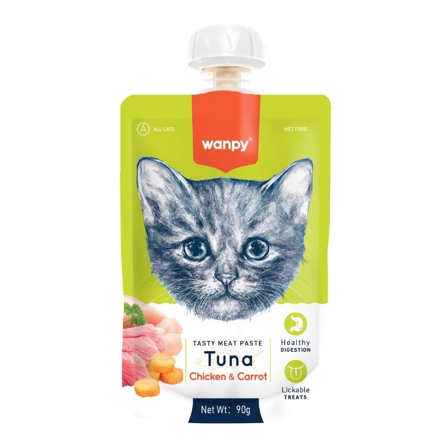 Wanpy Tasty Paste Gato Tuna Chicken & Carrot 90 grs