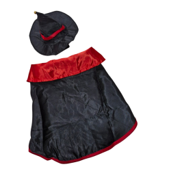 Disfraz Brujo Gato Capa Sombrero L