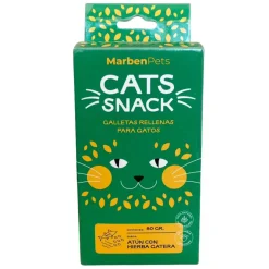 Marben Snack Gato Galletas Rellena Atún y Catnip 80 grs
