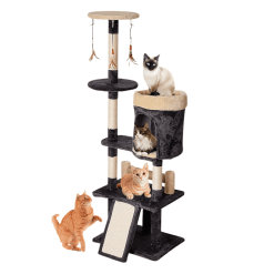 Rascador gato gris cafe 4 niveles