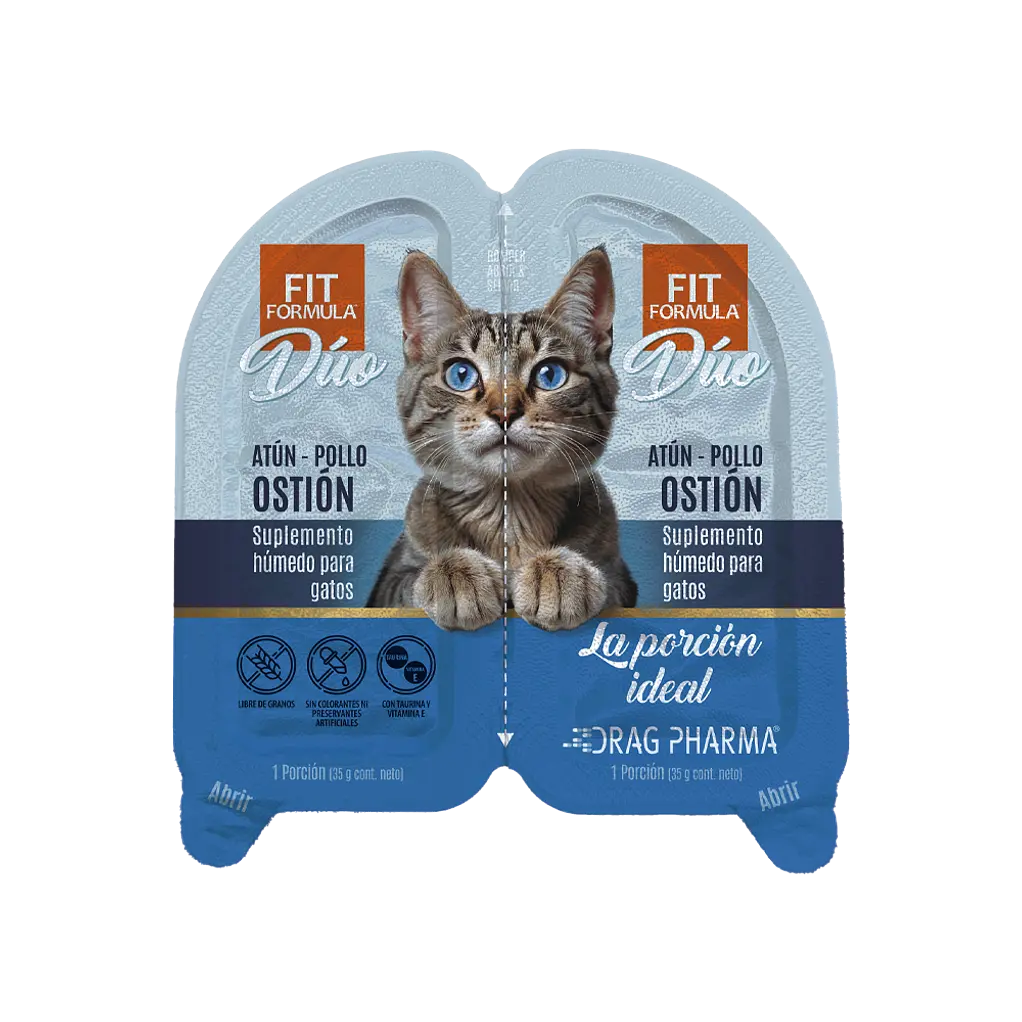 Snack De Gato Humedo Duo Atun - pollo y ostion 70 gr- Fit Formula