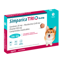 Simparica Trio 10 a 20 kg – 1 comprimido