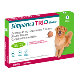 Simparica Trio 20 a 40 kg – 1 comprimido