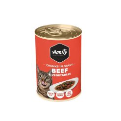 Amity Lata Chunks Beef & Vegetable Adult Cat Wet Food 415 Gr