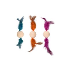 Juguete de Madera y Plumas Gatos