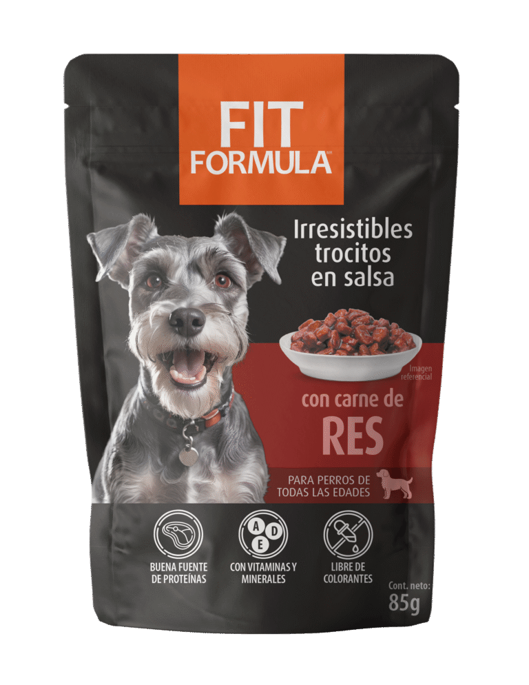 Fit formula con carne de res para perros de 85 gr.